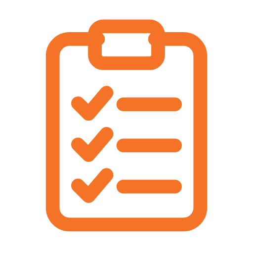 Clipboard checklist icon for garage door tune-up and inspection service
