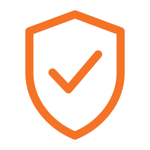Shield with checkmark icon for satisfaction guarantee