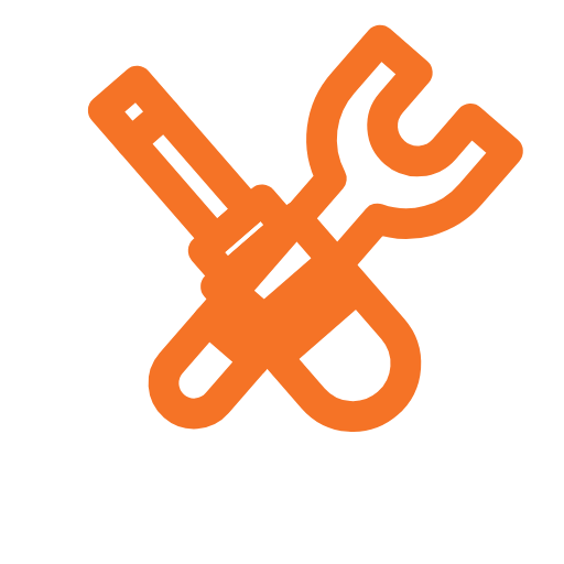 Wrench and tools icon for garage door spring and cable repair