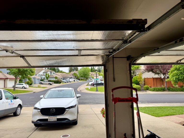After photo: garage door off track completed on a garage door repair in Folsom, CA